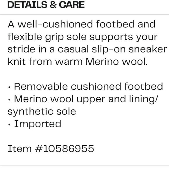 Merino Wool Slip-on Sneakers,EU Size 43,womams 12,5 -13 - Picture 8 of 9